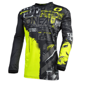 Maillot MX/VTT/DH (ELEMENT jersey ride black/neon/yellow) O'Neal