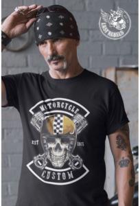 Tee-shirt Biker (Motorcycle Custom noir) Last-Rebels