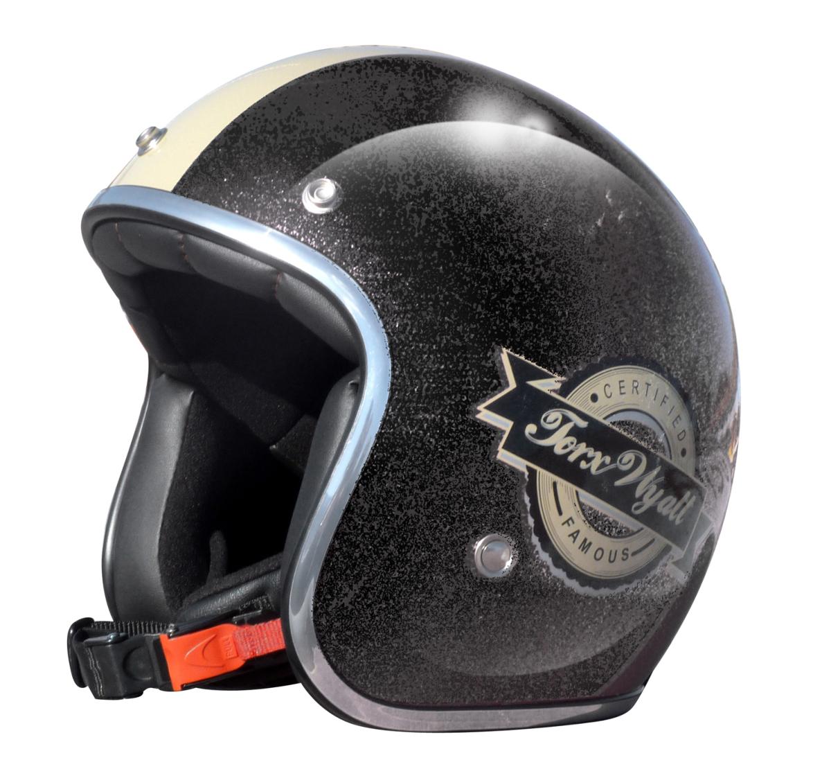 Casque Jet Wyatt Famous Glitter Black Torx