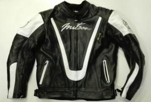 Blouson moto cuir homme/femme Homologués (Super-Sport noir/blanc) MITSOU