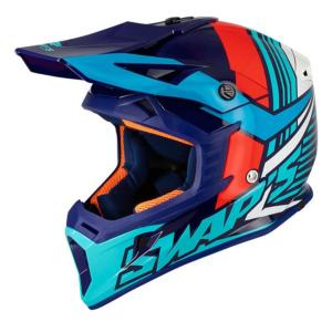 Casque MX rouge/ bleu brillant (Blur S818) SWAP'S