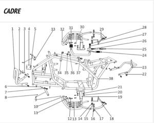 Pièces pour cadre (HURRICANE 125cc) APOLLO Motors 