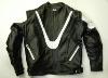 Blouson moto cuir homme/femme Homologués (Super-Sport noir/blanc) MITSOU