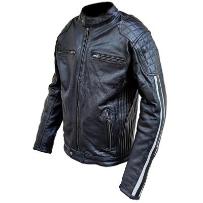 Blouson cuir Restone homologué CE moto noir - Équipement pilote