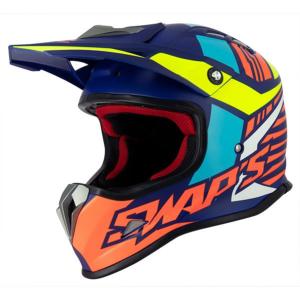 Casque cross enfant (S885 bleu/jaune/orange) SWAPS