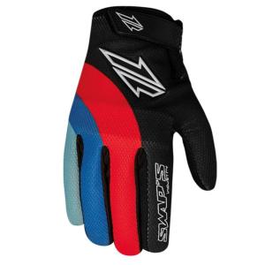 Gants cross homologués route CE1KP (noir, rouge, bleu ) SWAP'S