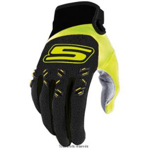 Gants MX / VTT/ route Homologués CE 1KP (noir/jaune fluo) S.LINE 