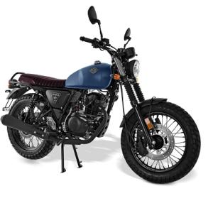 Moto 125cc (scrambler AM-64 E5 bleu récif) ARCHIVE