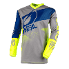 Maillot MX/VTT/DH (ELEMENT Factor grey/blue/neon/yellow) O'Neal