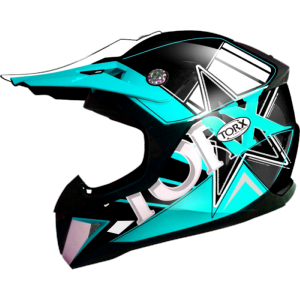 Casque cross enfant (PETER fluo blue) TORX 