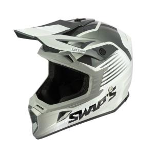 Casque MX gris/blanc/noir (Blur S818) SWAP'S