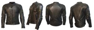 Blouson moto cuir homme/femme Homologués (Super-Sport noir/texte gris)  MITSOU