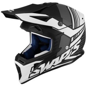 Casque MX noir/blanc mat (Blur S818) SWAP'S