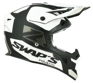 Casque MX noir mat/blanc (Blur S818) SWAP'S