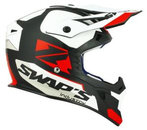 Casque MX noir/blanc/rouge mat (Blur S818) SWAP'S