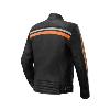 Blouson cuir homme moto route noir/orange Enfield  (homolgué CE) GASOLINE