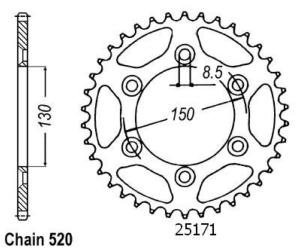 Couronne acier TT (520/48 Yamaha) ESJOT  