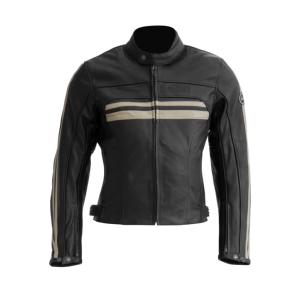 Blouson cuir femme moto route noir Enfield lady (homolgué CE) GASOLINE